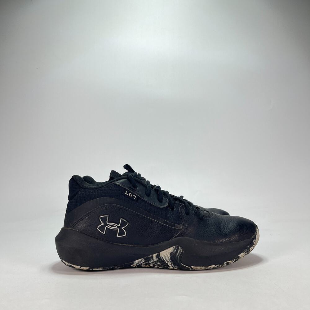 Under Armour Lockdown 7 Black Silver Basketball Shoes 3028513-004 Youth Size 7Y